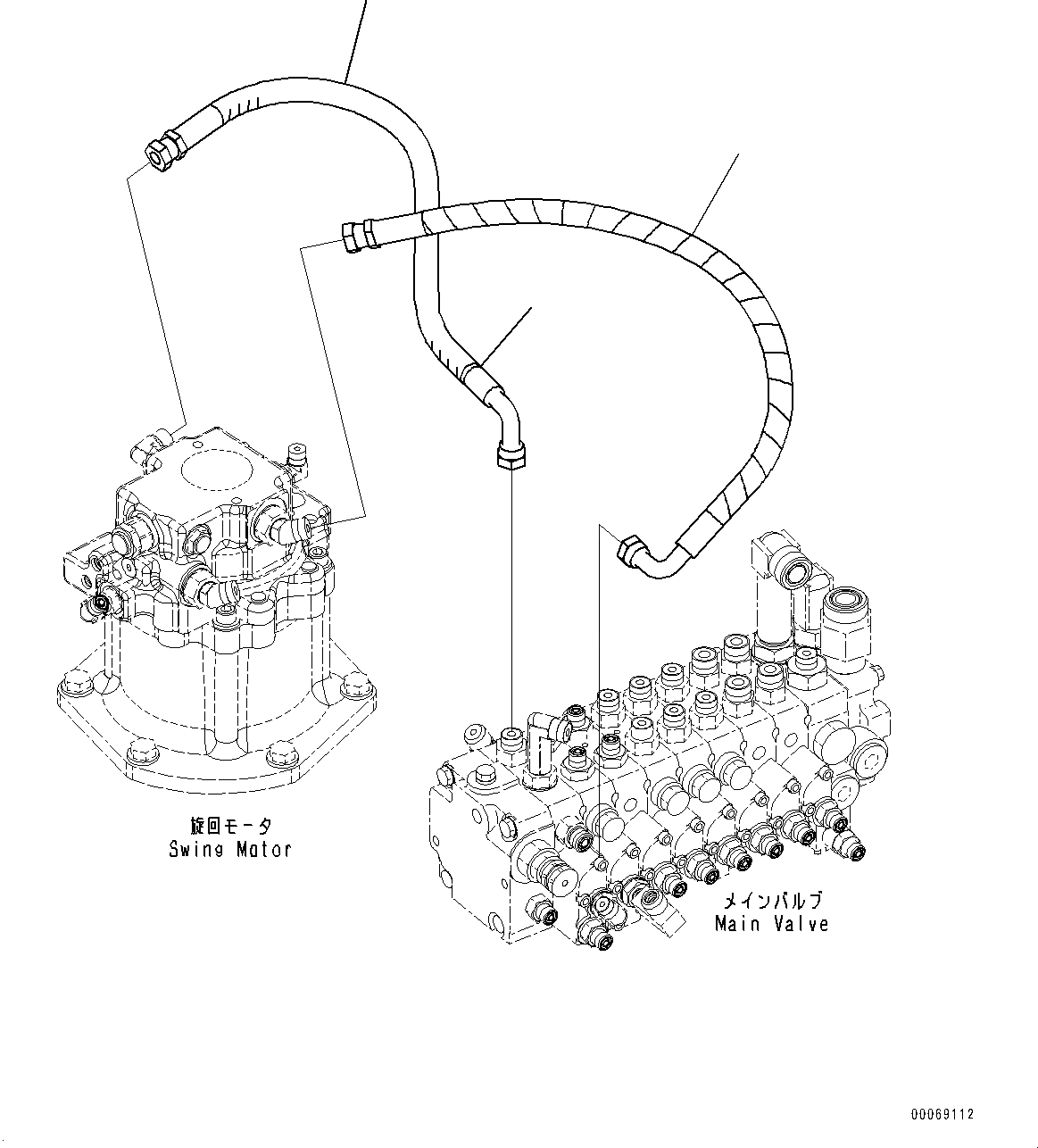 Motor valve. Мотор поворота Komatsu PC 1250.