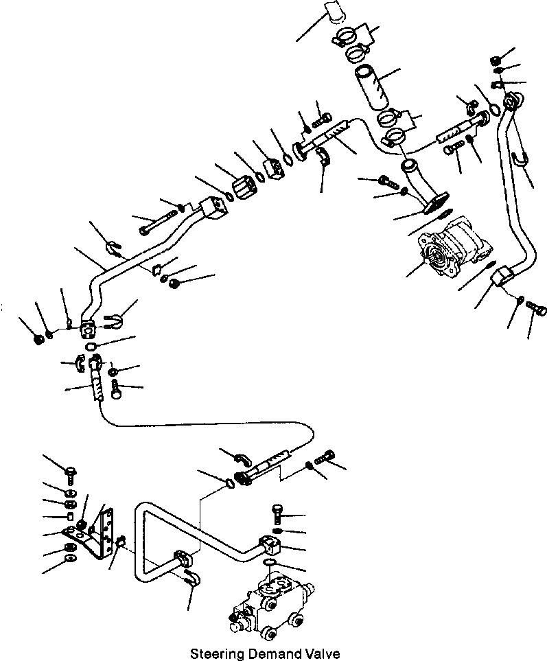 Рулевая погрузчика. 780 3a гидравлическая система. Steering Piping.