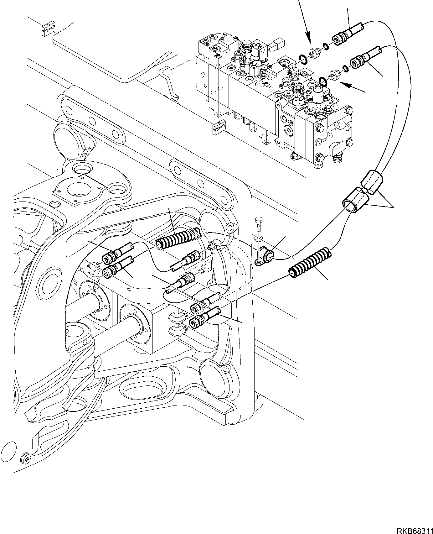 Клапан управления поворота колес Komatsu wb97s-5eo